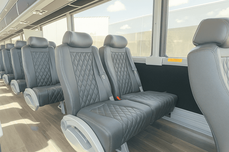 interior of Charter Bus Rental Fullerton charter bus